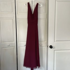 David’s Bridal Surplice Tank Chiffon Dress - Wine